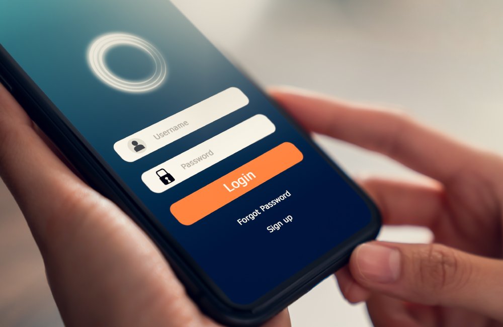 login screen for mobile